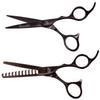 Kissaki Hair Scissors Black Cherry Titanium Futasuji 5.5 inches Hair Cutting Shears and Ishizuki 11 Tooth Chunker Thinning Shears Matching Combo view 2