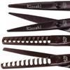 Kissaki Hair Scissors Black Cherry Titanium Futasuji 5.5 inches Hair Cutting Shears and Ishizuki 11 Tooth Chunker Thinning Shears Matching Combo view 3
