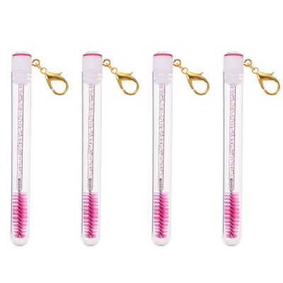 LALAFINA Lash Wand Keychain Makeup Brush Wands Set Eyelash Mascara Portable Tube Sturdy Acrylic