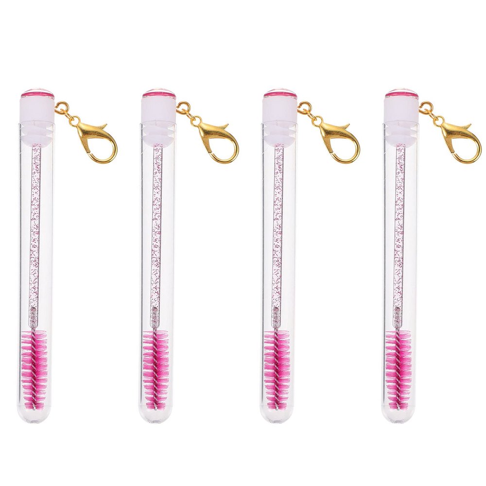 LALAFINA Lash Wand Keychain Makeup Brush Wands Set Eyelash Mascara Portable Tube Sturdy Acrylic