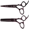 Kissaki Hair Scissors Black Cherry Titanium Futasuji 6.0 inches Hair Cutting Shears and Ishizuki 32 Tooth Thinning Shears Matching Combo view 1