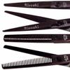 Kissaki Hair Scissors Black Cherry Titanium Futasuji 6.0 inches Hair Cutting Shears and Ishizuki 32 Tooth Thinning Shears Matching Combo view 3