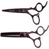 Kissaki Hair Scissors Black Cherry Titanium Futasuji 6.0 inches Hair Cutting Shears and Ishizuki 60 Tooth Blending Thinning Shears Matching Combo view 1