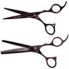 Kissaki Hair Scissors Black Cherry Titanium Futasuji 6.0 inches Hair Cutting Shears and Ishizuki 60 Tooth Blending Thinning Shears Matching Combo view 2