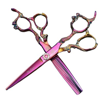 4-Piece 2022 Professional Hairdressing Shear Set, Japan 440c, Right-Hand Razor Edge Barber Shears, Made of Japanese Stainless Steel