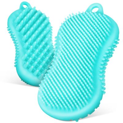 minkissy 2pcs Silicone Body Scrubber Exfoliating Bath Shower Brush Gentle Skin for Daily Use Promotes Circulation Types