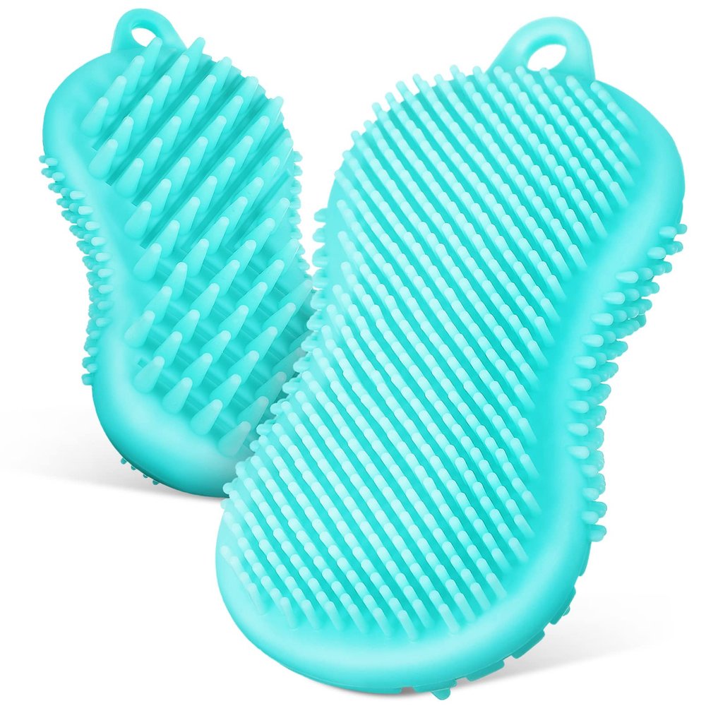 minkissy 2pcs Silicone Body Scrubber Exfoliating Bath Shower Brush Gentle Skin for Daily Use Promotes Circulation Types