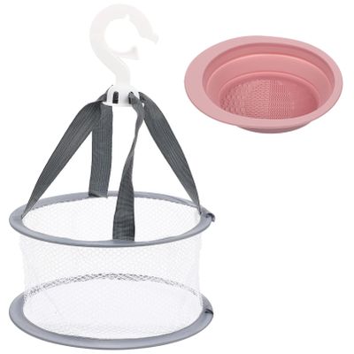 minkissy 1set Silicone Makeup Brush Cleaner Drying Basket Makeup Brush Cleaning Mat for Easy Use Convenient Drying
