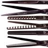 Kissaki Hair Scissors 3 Shears Matching Black Cherry Titanium Combo Futasuji 7.0 inches Hair Cutting Scissors and Ishizuki 11 Tooth Chunker Texturing Shears and Ishizuki 32 Tooth Thinning Shears view 3