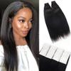 100G Tape in Hair Extensions Yaki Straight Tape in Human Hair Extensions 4C for Black Women 40Pcs Double Sided Seamless Skin Weft Tape on Hair Pieces InvisibleTape ins 18 Inch for Short Hair view 1
