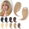 SEGO Side Bangs Clip in Bangs 100% Real Human Hair 10 inch 2PCS French Bangs Wave Fringe Swept Natural look Hair Piece 15g/Pcs/Dark Blonde view 1