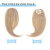 SEGO Side Bangs Clip in Bangs 100% Real Human Hair 10 inch 2PCS French Bangs Wave Fringe Swept Natural look Hair Piece 15g/Pcs/Dark Blonde view 2