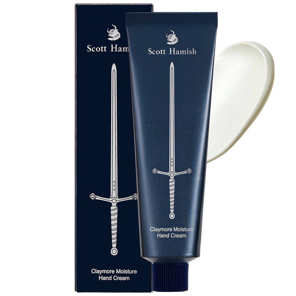 Scott Hamish Claymore Moisture Hand Cream - Hand Moisturizer for Men - Moisturizing Hand Cream for Dry, Cracked Hands with Shea Butter & Milk Thistle  Bergamot Mandarin and Musky Scent, 1.69oz.