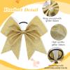 16PCS 8" Large Glitter Cheer Bows for Cheerleaders, CN Sparkly Hair Bows with Elastic Hair Ties Accessories for Teens Girls Women Cheerleading Softball Competition Sports (Gold) view 3