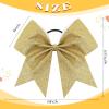 16PCS 8" Large Glitter Cheer Bows for Cheerleaders, CN Sparkly Hair Bows with Elastic Hair Ties Accessories for Teens Girls Women Cheerleading Softball Competition Sports (Gold) view 4