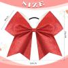 16PCS 8" Large Glitter Cheer Bows for Cheerleaders, CN Sparkly Hair Bows with Elastic Hair Ties Accessories for Teens Girls Women Cheerleading Softball Competition Sports view 4