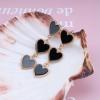 Allereyae Vintage Black Heart Drop Earrings Interlocking Heart Earrings Black Enamel Heart Stud Earrings Hanging Love Earrings Jewelry for Women view 4