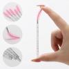 100 Pcs Disposable Eyelash Brush, Mascara Wands Makeup Brushes Applicators Kits for Eyelash Extensions, Eyebrow Brush with Container (Pink, Black) view 3