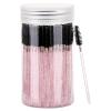 100 Pcs Disposable Mascara Wands, Crystal Eyebrow Spoolies Brush for Eyelash Extensions, Lash Brushes with Container (Black, Pink) view 1