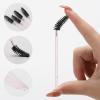 100 Pcs Disposable Mascara Wands, Crystal Eyebrow Spoolies Brush for Eyelash Extensions, Lash Brushes with Container (Black, Pink) view 3