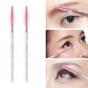 100 Pcs Disposable Mascara Wands, Lash Brushes with Container, Crystal Eyebrow Spoolies Brush for Eyelash Extensions (Pink, Hotpink) view 2