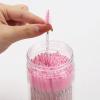 100 Pcs Disposable Mascara Wands, Lash Brushes with Container, Crystal Eyebrow Spoolies Brush for Eyelash Extensions (Pink, Hotpink) view 4