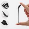 100 Pcs Disposable Mascara Wands, Eyebrow Spoolies Brush for Eyelash Extensions, Lash Brushes with Container (Black) view 3