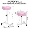 GORXZC Pedicure Manicure Footrest, Adjustable Height with Soft Cushion Pedicure Stool Non-Slip, Pedicure Nail Equipment for Salon Spa Beauty,Pink view 2