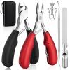 Modacraft Podiatrist Toenail Clippers, Professional Thick & Ingrown Toe Nail Clippers for Men Seniors, Ingrown Toenail Treatment Removal Kit with Nail Cutter Super Sharp Blade Soft Anti-Slip Handle view 1
