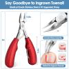 Modacraft Podiatrist Toenail Clippers, Professional Thick & Ingrown Toe Nail Clippers for Men Seniors, Ingrown Toenail Treatment Removal Kit with Nail Cutter Super Sharp Blade Soft Anti-Slip Handle view 3