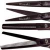 Kissaki Hair Scissors Black Cherry Titanium Futasuji 5.5 inches Hair Cutting Shears and Ishizuki 32 Tooth Thinning Shears Matching Combo view 3