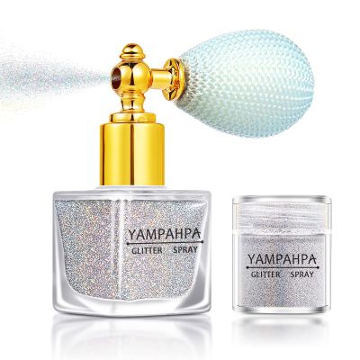 Body Glitter Spray, Silver Glitter Spray for Hair and Body, Include 1 Jar of Refills