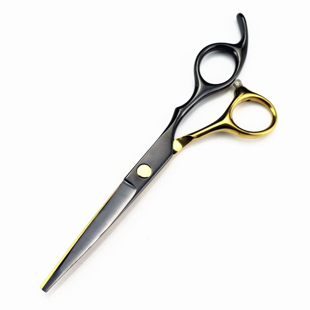 Professional Hair Cutting Shears, 6 Inch Professional Japan 440c Steel Black Gold Hair Scissors Haircut Thinning Barber Hair Cutting Shears Hairdressing Scissors (Color : Cutting scissor)