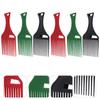 KALLORY 6pcs Curly Afro Barber, Braid Women Smooth for Comb, Comb Wig Liquid Barber s Angle Hair Teeth Flat Natural Fork Picks Oil Tooth Adjustment Lift Home, and Men Tool Afro view 2