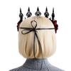 PENINSULA LOVE Rose Crown Headband Halloween Gothic Crown Flower Tiara Vintage Wedding Bridal Wreath for Cosplay Ball Party Day of The Dead view 2