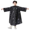 PERFEHAIR Kids Hair Cutting Cape with Sleeves, Kids Barber Cape Haircut Cape for Boy & Girls, Professional Salon or Home Hair Cut Cape-Black Space Printing view 1
