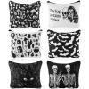 Amylove 6 Pcs Gothic Makeup Bag Goth Purse Gift for Women Portable Skeleton Cosmetic Makeup Zipper Pouch Funny Travel Zipper Purse Spooky Gifts for Halloween Party Favors view 1