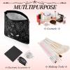 Amylove 6 Pcs Gothic Makeup Bag Goth Purse Gift for Women Portable Skeleton Cosmetic Makeup Zipper Pouch Funny Travel Zipper Purse Spooky Gifts for Halloween Party Favors view 3