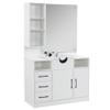BarberPub Wall Mount Cabinet Barber Station with Mirror and Shampoo backwash Bowl Barbershop Salon Equipment 3140 (White) view 1