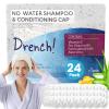 Drench No Water Hair Washing Cap - Waterless Shower Caps with Shampoo and Conditioner - Disposable Rinse Free Wash Aids - Ideal for Elderly and Disabled - Pack of 24 view 1