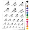 Black-Capped Chickadee Bird on Branch Temporary Tattoo Water Resistant Fake Body Art Set Collection - Light Blue (One Sheet) view 1