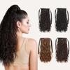 PARAHAIR Dark Brown Short Curly Wavy 100g Clip in Ponytail Extension Ponytail Extension for Girls Women, Natural Hairpiece Clip On Ban Curly Wavy Ponytail (#2 Dark Brown) view 3