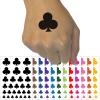 Card Suit Clubs Temporary Tattoo Water Resistant Fake Body Art Set Collection - White (One Sheet) view 1
