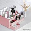 HJINGBIN Makeup Desk Organizer, Makeup Organizer with Drawers, Bathroom Countertop Organizer for Cosmetics, Vanity Holder for Lipstick, Brushes, Lotions, Eyeshadow, Nail Polish and Jewelry (Pink) view 2
