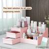 HJINGBIN Makeup Desk Organizer, Makeup Organizer with Drawers, Bathroom Countertop Organizer for Cosmetics, Vanity Holder for Lipstick, Brushes, Lotions, Eyeshadow, Nail Polish and Jewelry (Pink) view 3