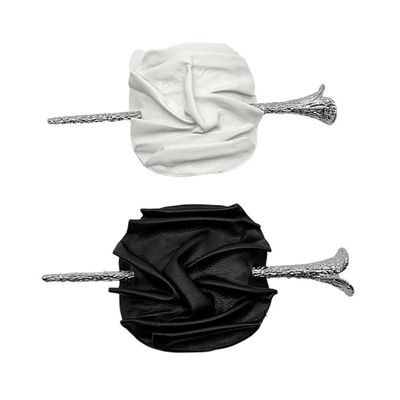 Beaupretty Material Hair Stick Hairpin 2pcs Leather Hairpin Bun Maker Holder for Stylish Chinese Headwear