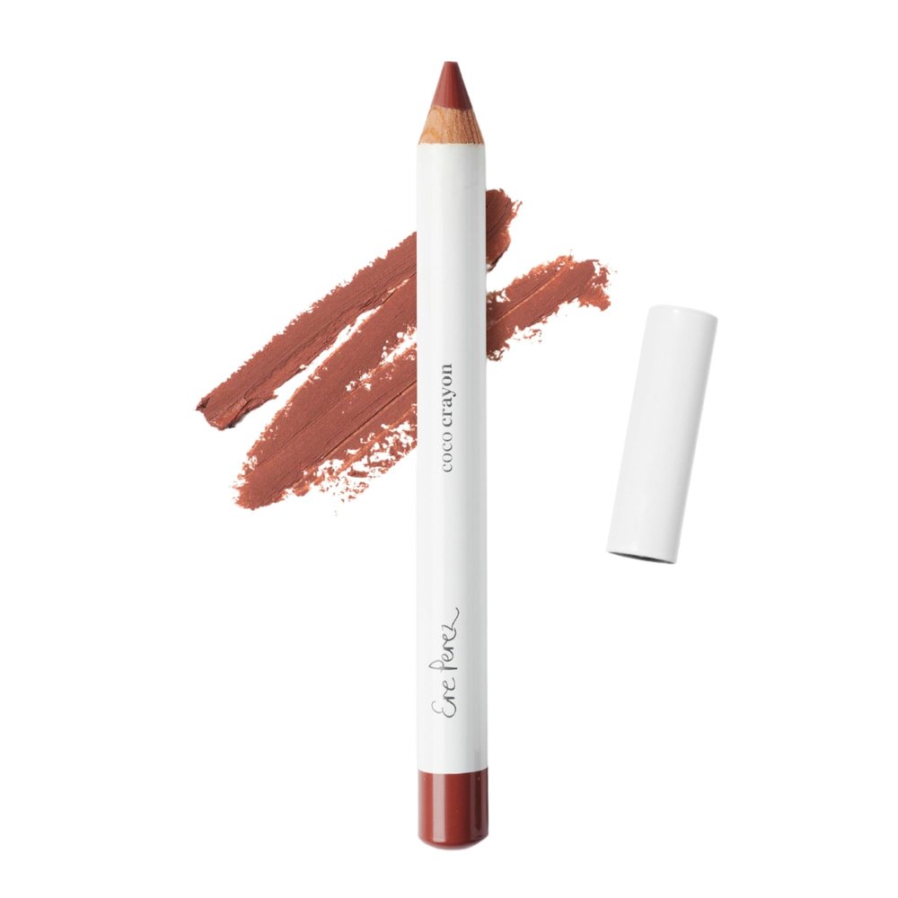 Ere Perez - Natural Coco Crayon Hydrating Lip Color | Baobab + Coconut Oil, Silica, Vitamin E | Protect, Nourish, Repair | Vegan, Cruelty-Free, Clean Beauty (Brave, 0.01 oz | 3 g)