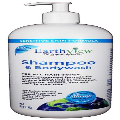 Earthview Fragrance Free Shampoo & Bodywash, 32 Fl Oz, All Hair Types- Designed for Environmental Sensitivities (MCS, EI, MI, Sensitive Skin, Unscented, Free & Clear, Eco-Friendly, Hypoallergenic)