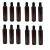 Natural Farms 8 oz Amber Cosmo Plastic Bottles -12 Pack Empty Bottle Refillable - BPA Free - Essential Oils - Aromatherapy | Black Press Down Disc Cap - Made in the USA view 1