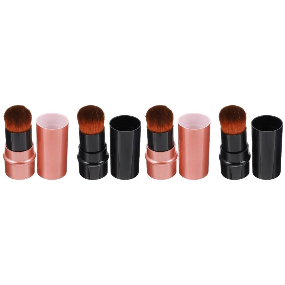 FOMIYES 4pcs Makeup Brush Retractable Foundation Brush for Mineral Blending Cheekbone No Shedding Travel Comfortable to Hold Material